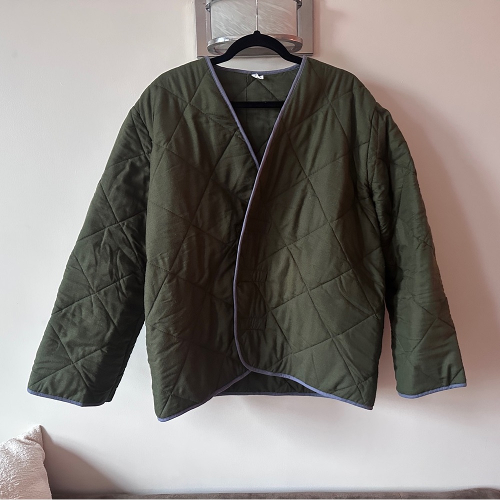 Vintage Japanese Green Quilted Jacket from Front Street General Store